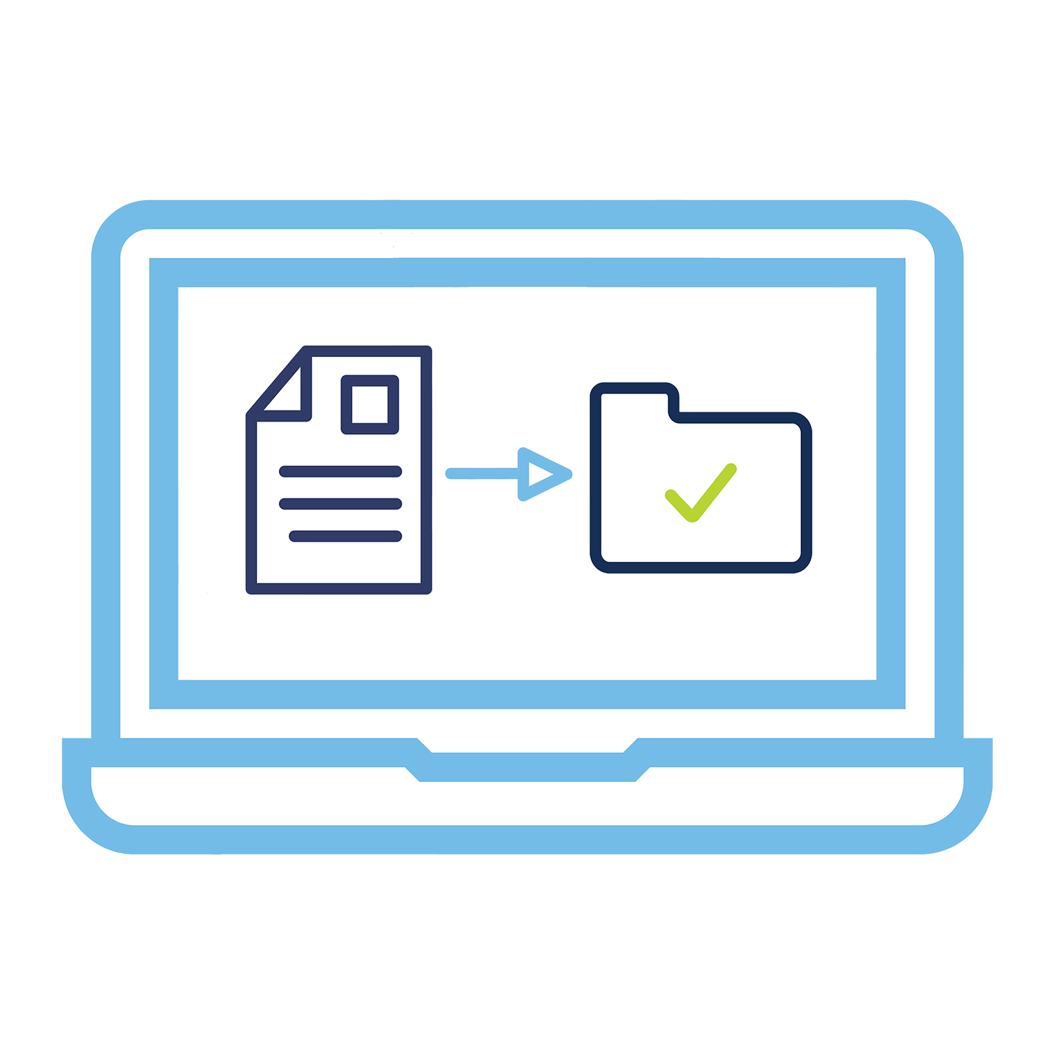 File transferring to a folder on a computer screen, showing a successful file management process